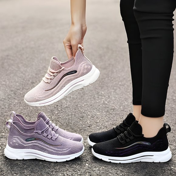 Step into Summer with Ease: Comfortable Charcoal Black Walking Shoes for Women - Picture 4 of 11